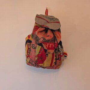 Print textile backpack
